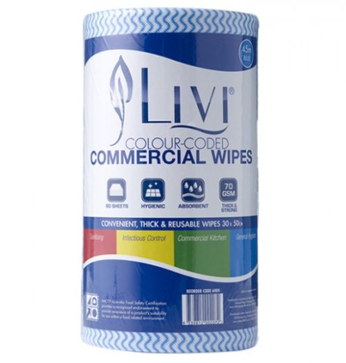 Livi Commercial Wipes Blue – 6004